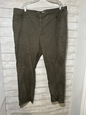 Style &Co Slim Leg Women’s Plus Size 24W Olive Green Jeans Pants Curvy Fit